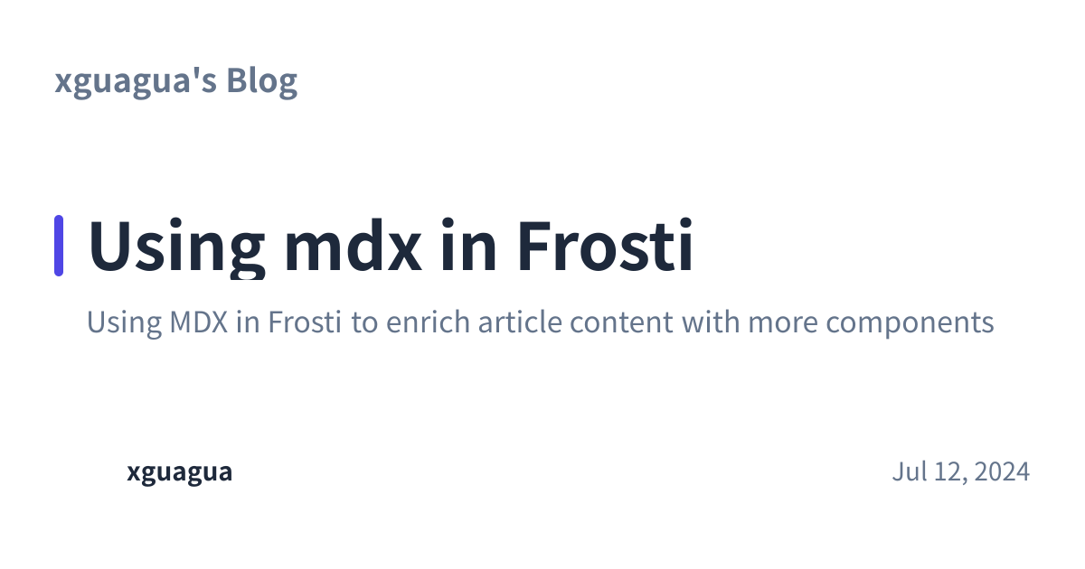 Share preview for Using mdx in Frosti